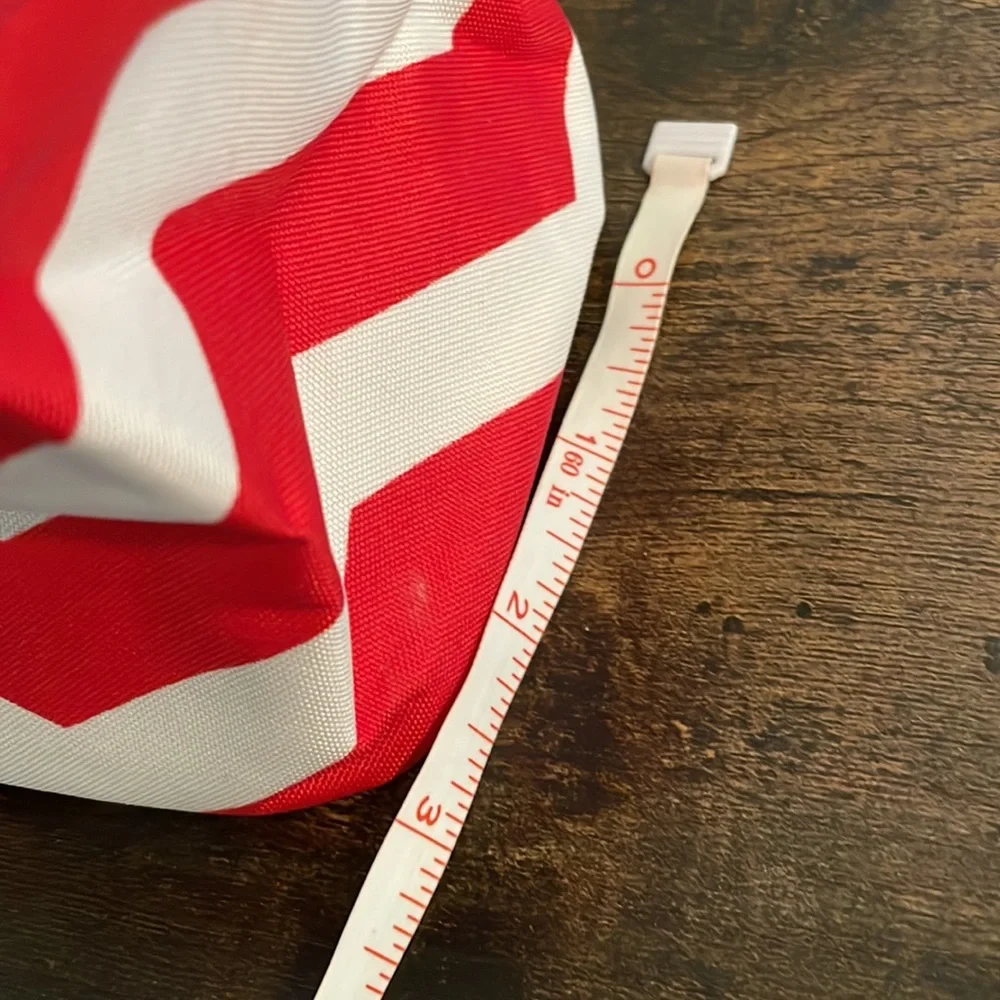 NEW‎ Red and White Chevron Cosmetic Case * CAN BE PERSONALIZED